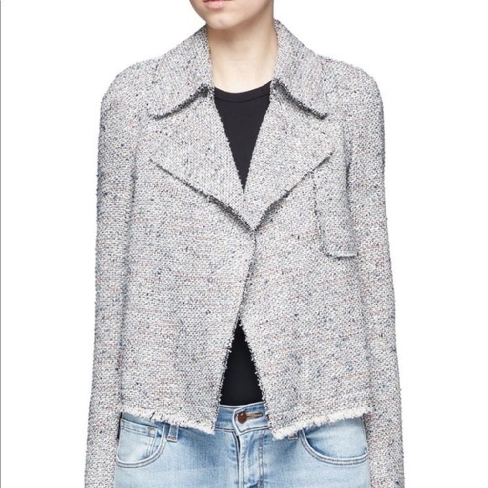 Theory Women's Light Gray Tweed Blazer